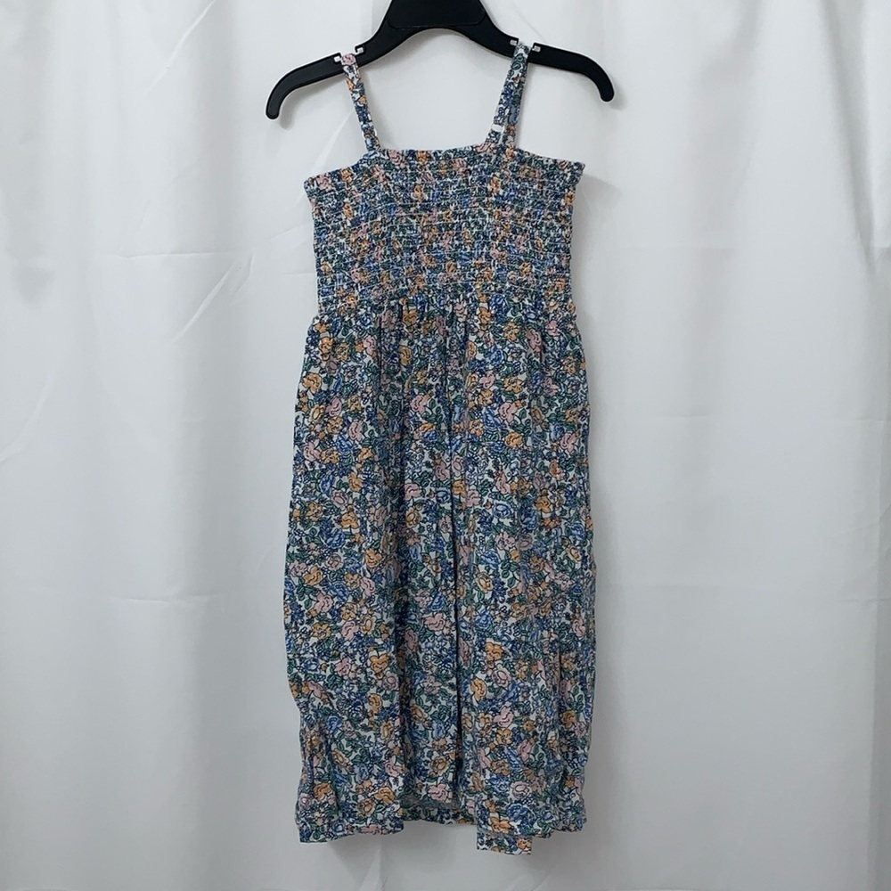 Old Navy Girls Floral Smocked Bodice Midi Dress Blue Orange‎ Size S 6-7